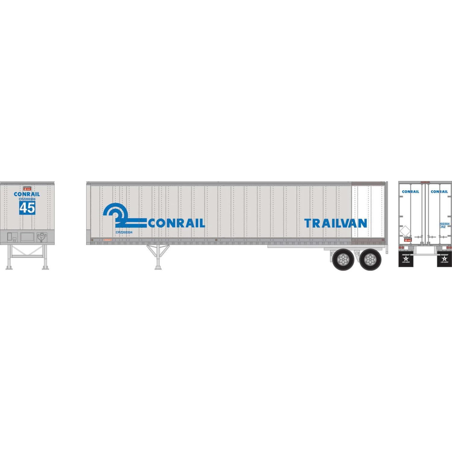 Athearn HO RTR 45' Fruehauf Trailer, CR/Trailvan #202204 1 Athearn HO RTR 45' Fruehauf Trailer, CR/Trailvan #202204