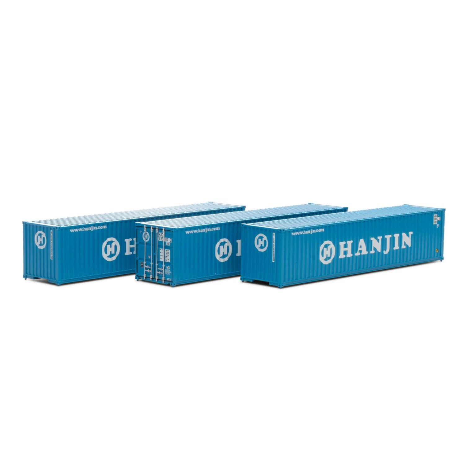 Athearn HO 40' Corrugated Low-Cube Container, Hanjin #1(3) 1 Athearn HO 40' Corrugated Low-Cube Container, Hanjin #1(3)