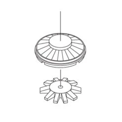 Athearn HO Fans Set, 36" Button Top/CF7 (3)