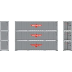 Athearn HO 40' Smooth Side Containers, APL #2 (3)