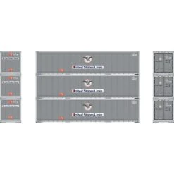 Athearn HO 40' Smooth Side Containers, USLU #1 (3)