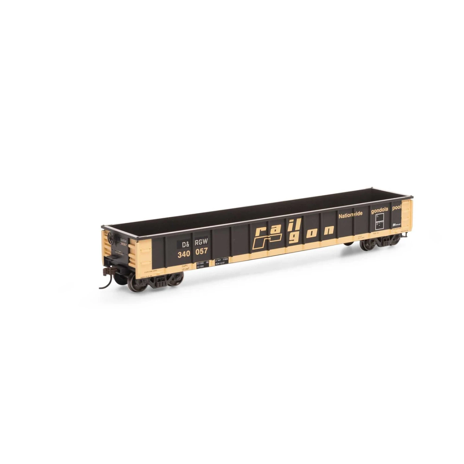 Athearn HO 52' Mill Gondola, D&RGW #340057 1 Athearn HO 52' Mill Gondola, D&RGW #340057