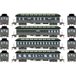 Athearn HO 50' Old Time Overland Passenger Set, UP #1 (4)