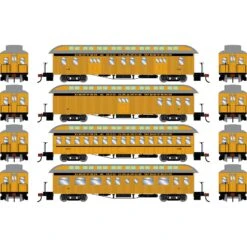 Athearn HO 50' Old Time Overland Passenger Set,D&RGW#1 (4)