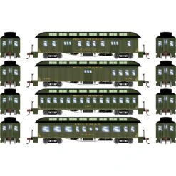 Athearn HO 50' Old Time Overland Passenger Set, SOU #1 (4)