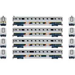 Athearn HO M-K California Cars With Lights, CDTX (4)