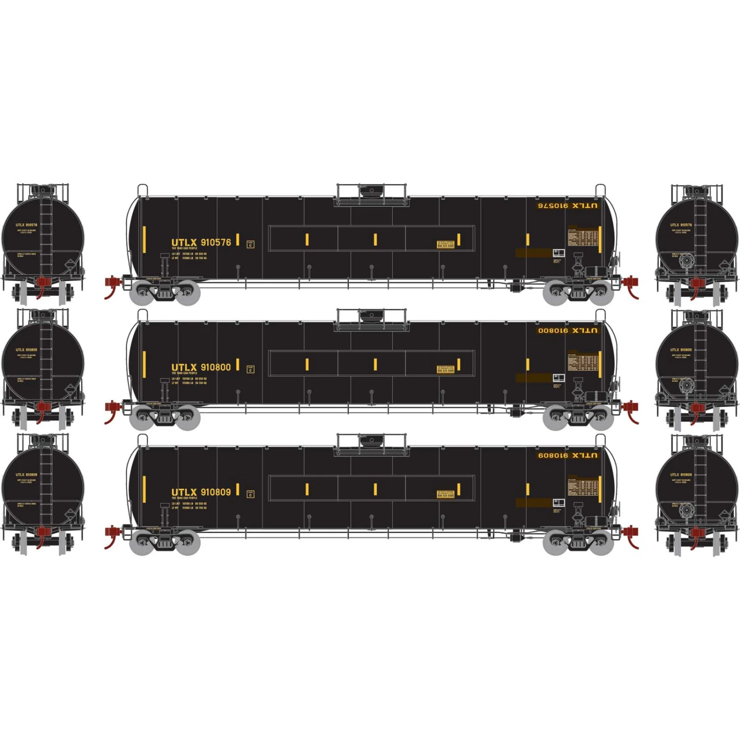 Athearn HO 33,900-Gallon LPG Tank, UTLX #2 (3) 1 Athearn HO 33,900-Gallon LPG Tank, UTLX #2 (3)