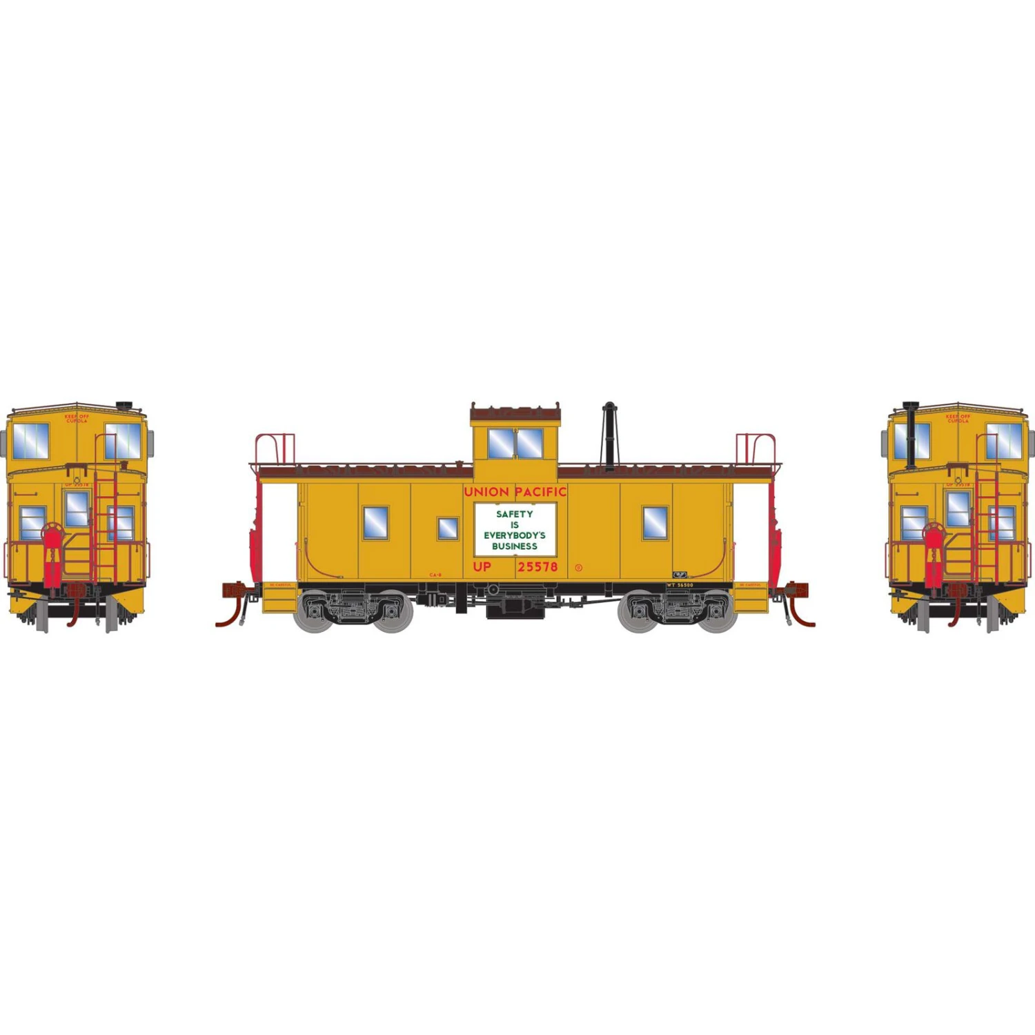 Athearn HO CA-8 Early Caboose With Lights & Sound UP #25578 1 Athearn HO CA-8 Early Caboose With Lights & Sound UP #25578