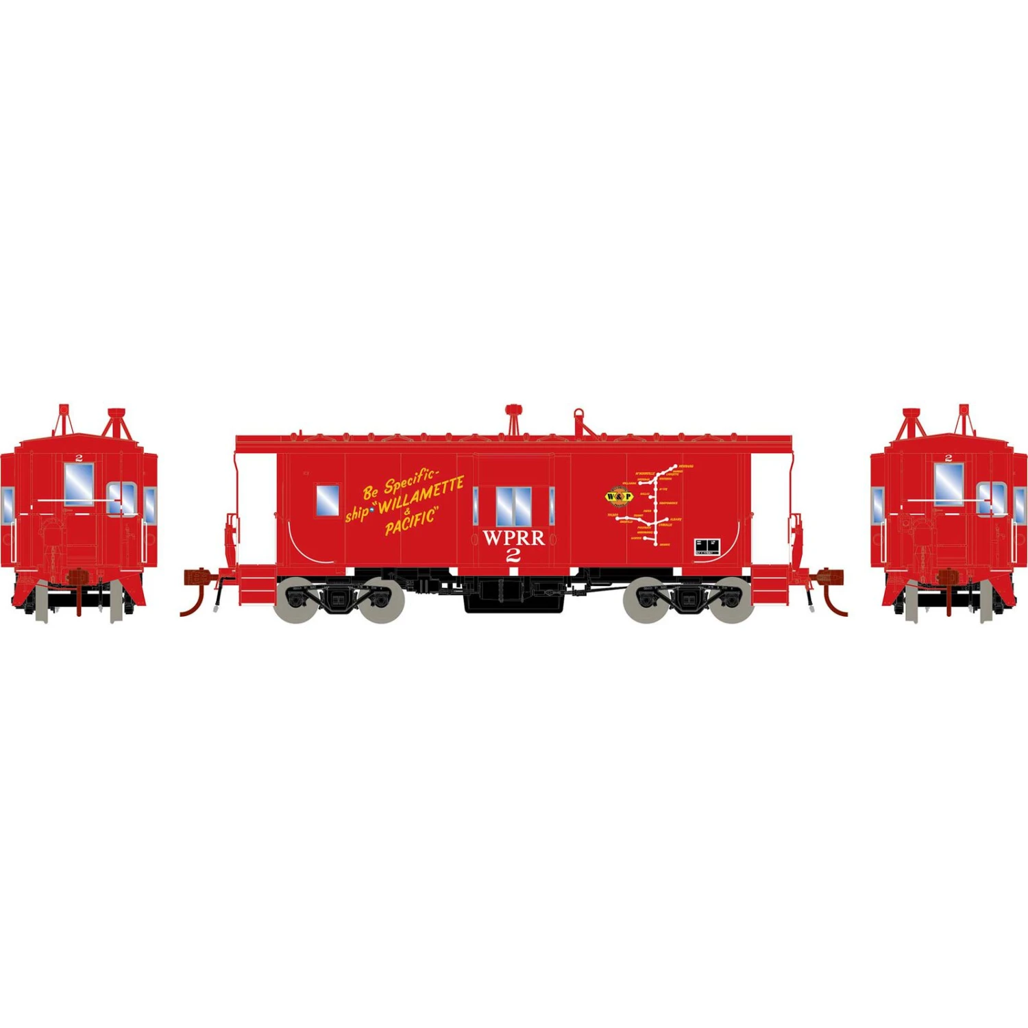 Athearn HO Bay Window Caboose With Lights And Sound, WPRR #2 1 Athearn HO Bay Window Caboose With Lights And Sound, WPRR #2