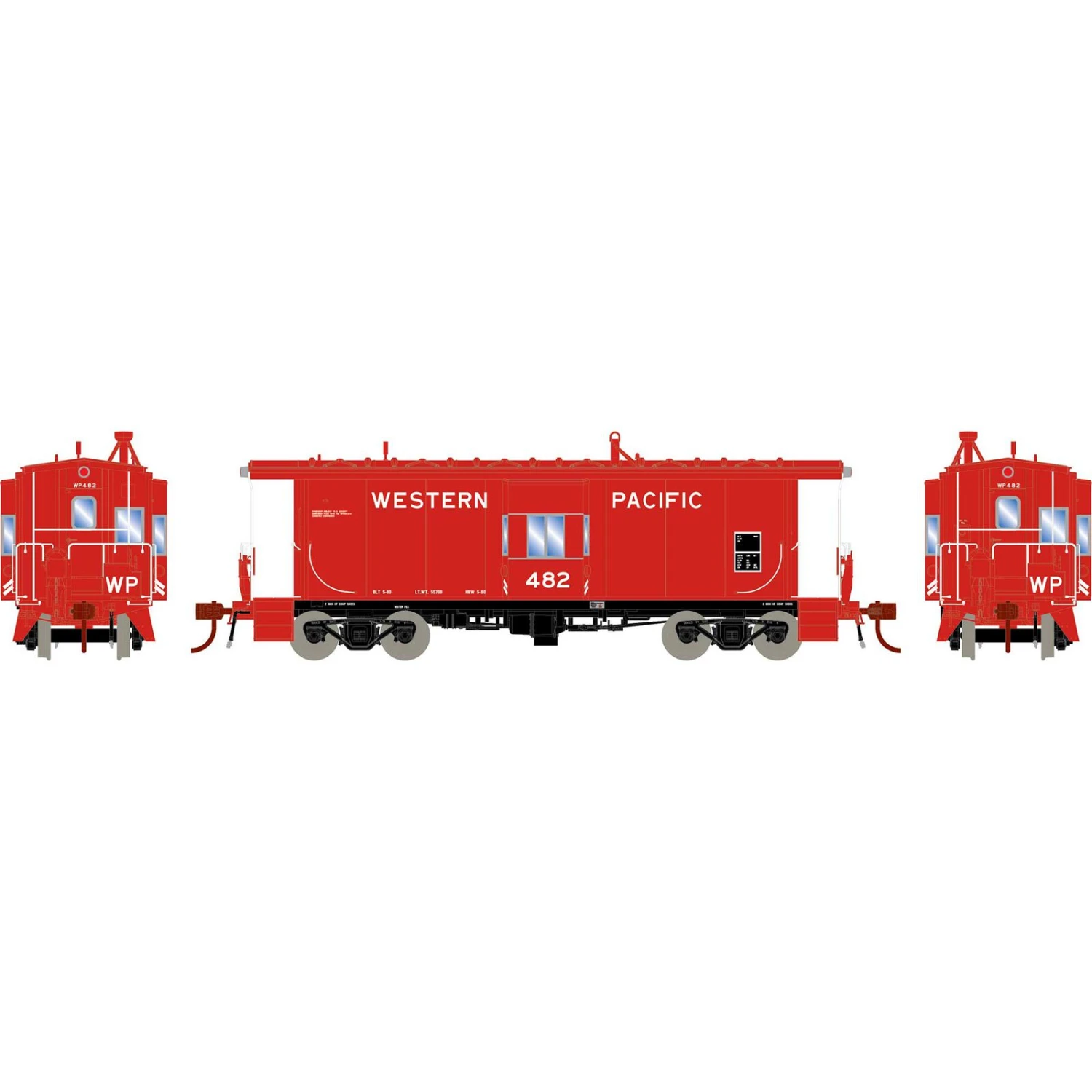 Athearn HO Bay Window Caboose With Lights And Sound, WP #482 1 Athearn HO Bay Window Caboose With Lights And Sound, WP #482