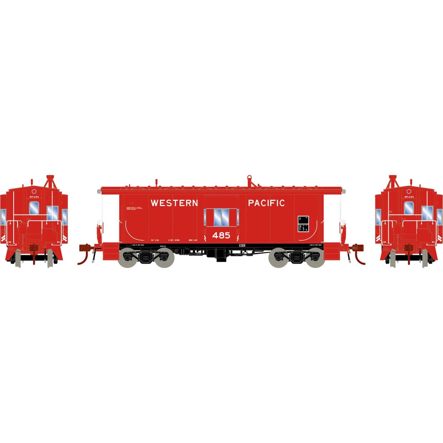 Athearn HO Bay Window Caboose With Lights And Sound, WP #485 1 Athearn HO Bay Window Caboose With Lights And Sound, WP #485