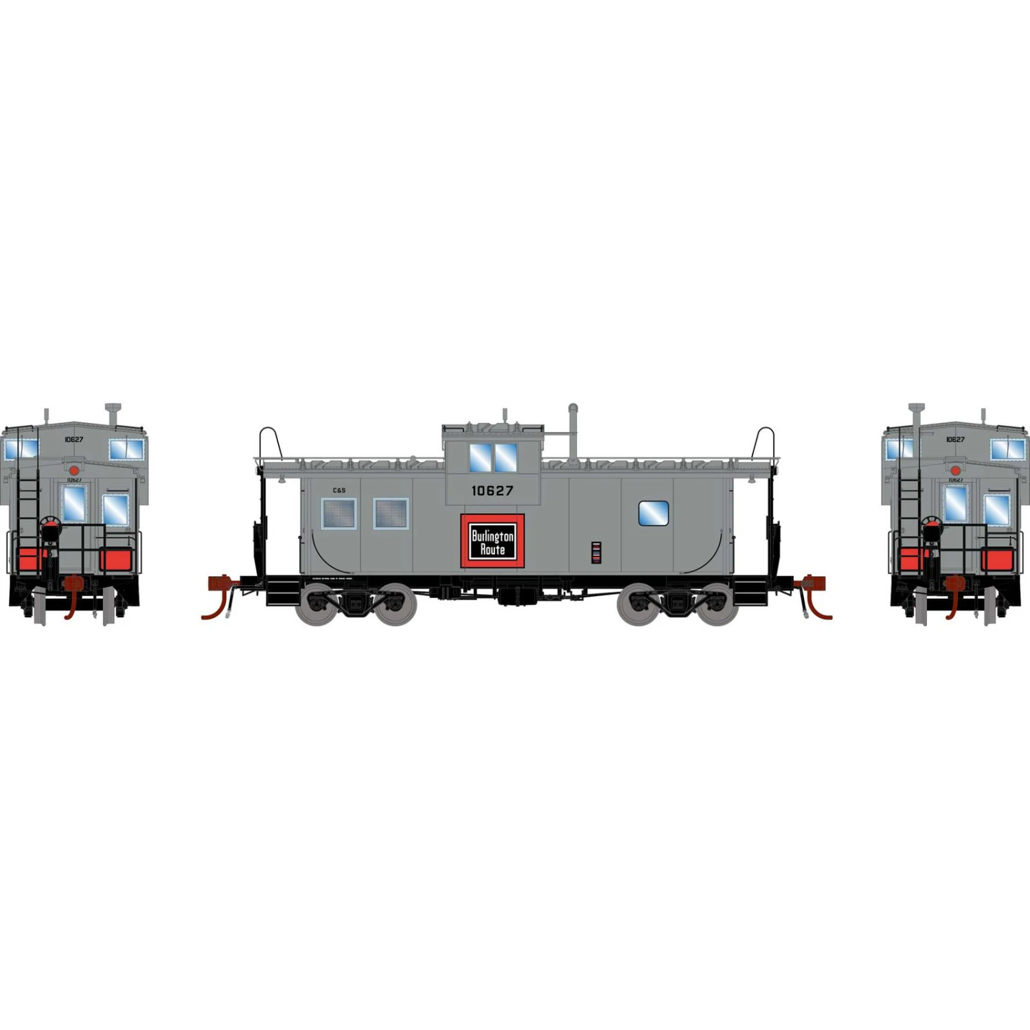 Athearn HO ICC Caboose With Lights, C&S #10627 1 Athearn HO ICC Caboose With Lights, C&S #10627