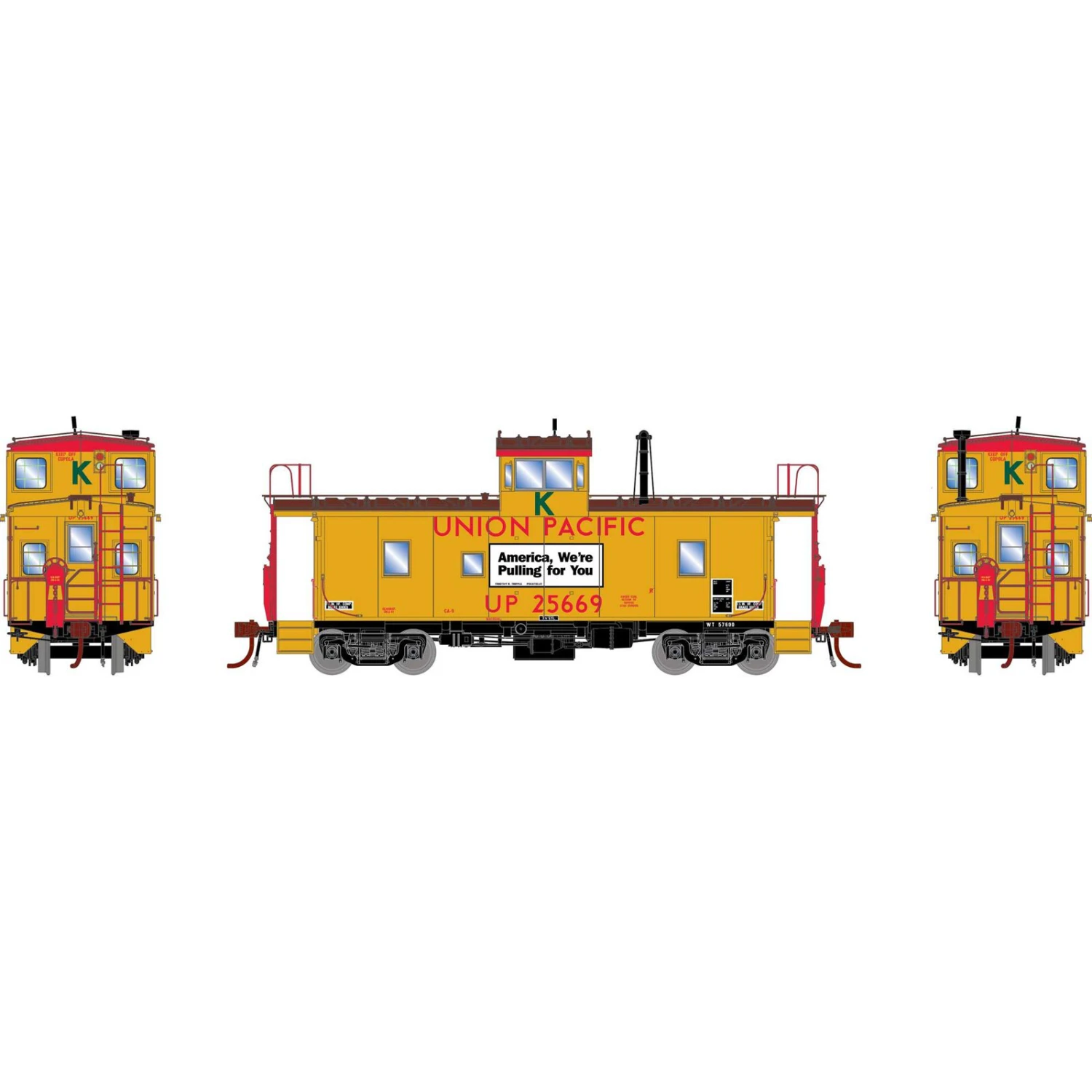 Athearn HO ICC Caboose CA-9 With Lights & Sound, UP #25669 1 Athearn HO ICC Caboose CA-9 With Lights & Sound, UP #25669