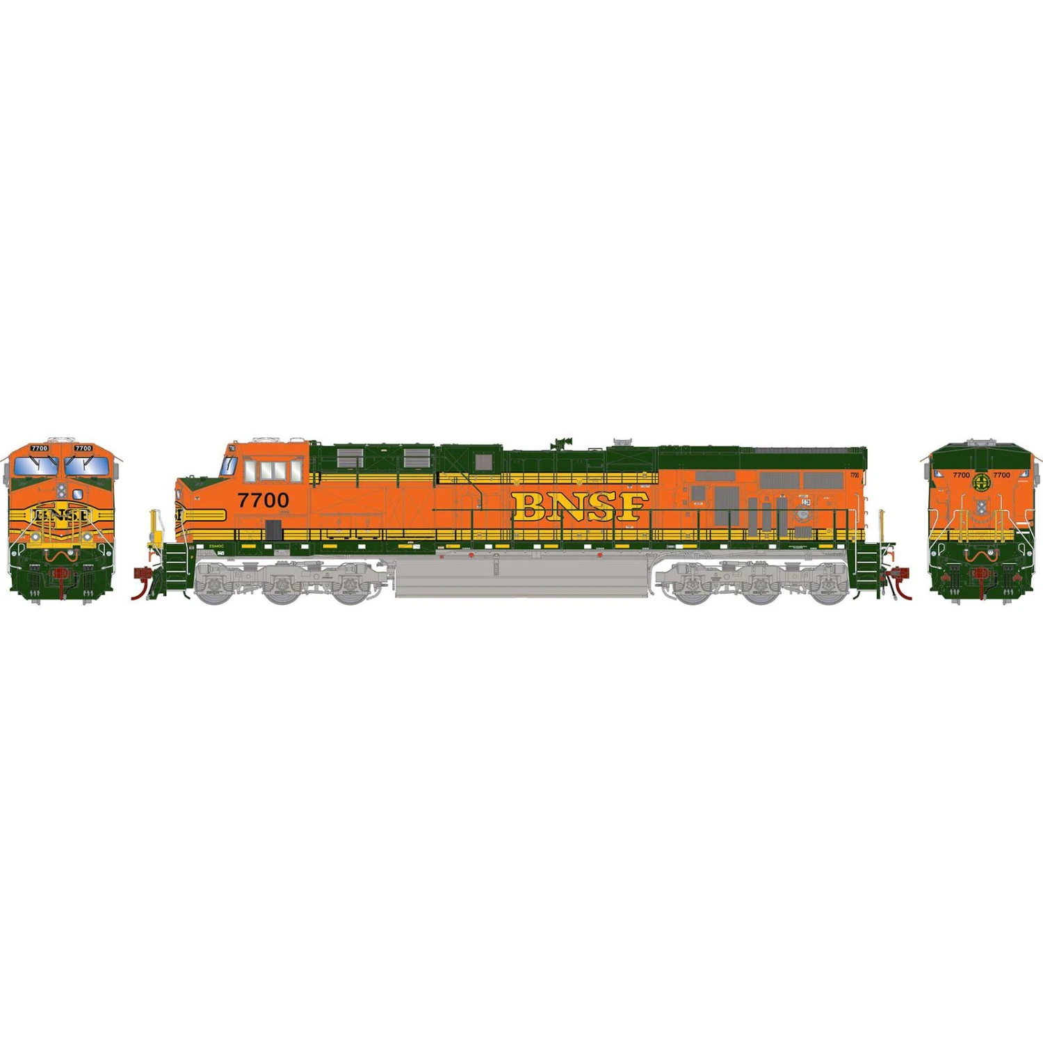 Athearn HO ES44DC Locomotive, BNSF #7700 1 Athearn HO ES44DC Locomotive, BNSF #7700
