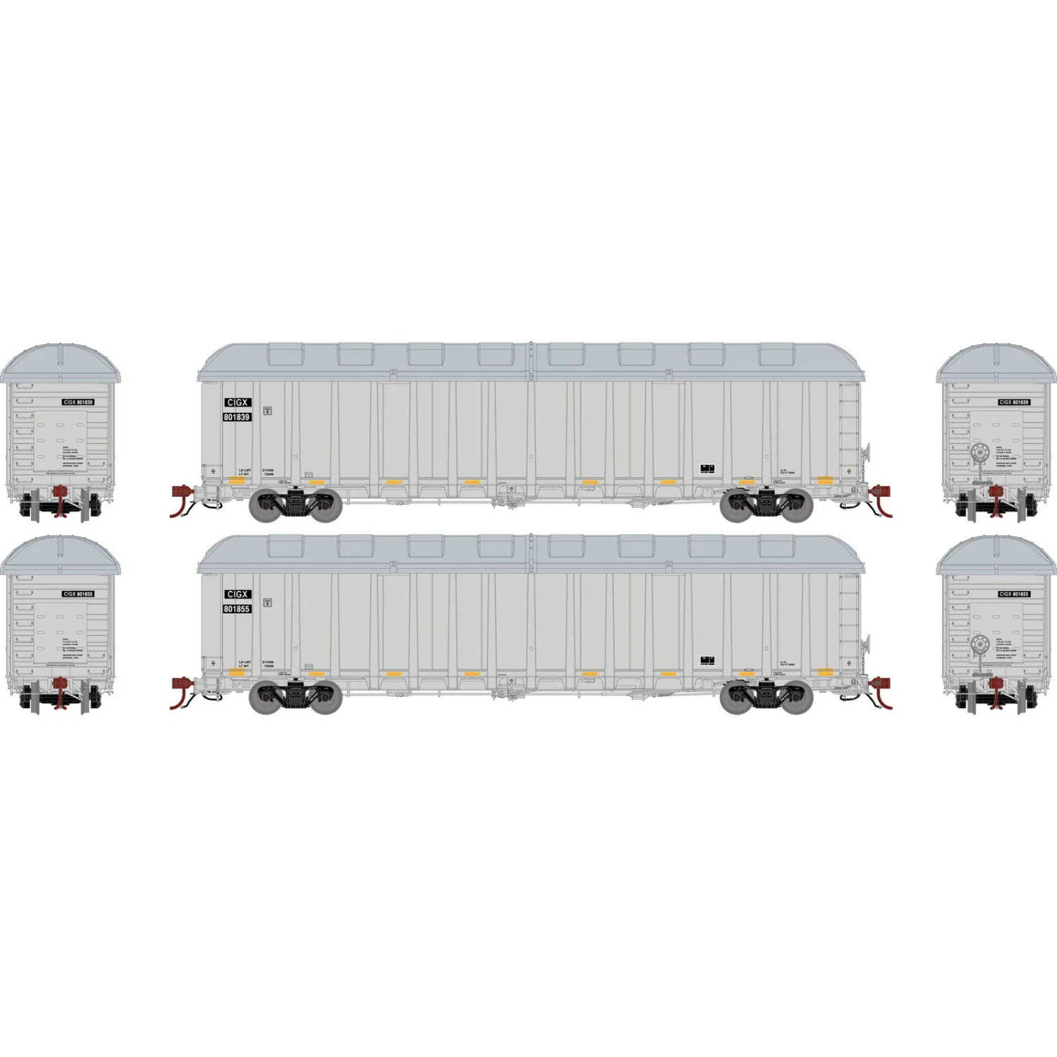 Athearn N NSC 6400 Gondola With Load, CIGX #801839, 801855 (2) 1 Athearn N NSC 6400 Gondola With Load, CIGX #801839, 801855 (2)