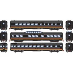 Athearn HO Streamline Passenger Cars, KCS (3)