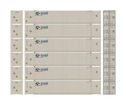 Athearn ATH18046 N 53ft CIMC Container, Exel EXLU 6-Pack #1