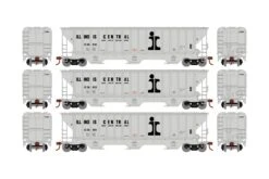 Athearn ATH18786 HO RTR PS 4740 Covered Hopper, Illinois Central 3-Pack