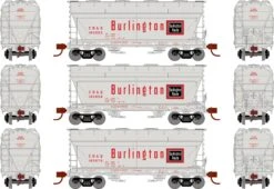 Athearn ATH93453 HO RTR ACF 2970 Covered Hopper, Chicago Burlington & Quincy 3-Pack