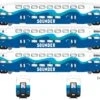 Athearn ATH28590 N Bombardier Coach, Sounder 3-Pack