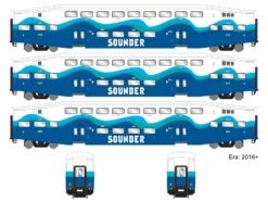 Athearn ATH28590 N Bombardier Coach, Sounder 3-Pack