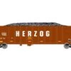Athearn ATH7475 HO RTR Thrall High Side Gondola, Herzog Brown #7260