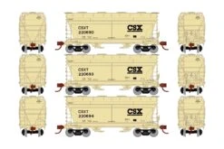 Athearn Genesis ATHGN24682 N ACF 2970 Covered Hopper, CSXT 3-Pack