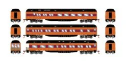 Athearn ATH88233 HO Heavyweight 3-Pack Diner/Coach/Observation, Milwaukee Road