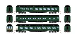 Athearn ATH88234 HO Heavyweight 3-Pack Diner/Coach/Observation, Maine Central
