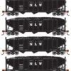 Athearn 15164 HO Scale 40' 3 Bay Ribbed Hopper With Load Norfolk & Western N&W 4 Pack #2
