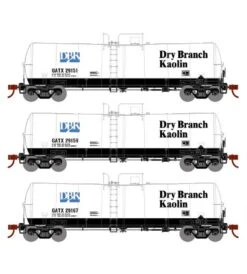 Athearn 16353 HO Scale 16k Clay Slurry Tank Car Dry Branch Kaolin GATX 3 Pack #1