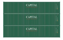 Athearn 16386 HO Scale 40' Low Cube Container Capital CLHU 3 Pack #2