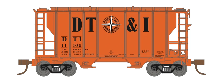 Athearn 17250 N Scale PS-2 2600 Covered Hopper Detroit Toledo & Ironton DT&I 11116 1 Athearn 17250 N Scale PS-2 2600 Covered Hopper Detroit Toledo & Ironton DT&I 11116
