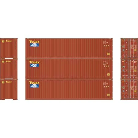 Athearn 17441 N Scale 40' High Cube Container MOL 3 Pack #2 2 Athearn 17441 N Scale 40' High Cube Container MOL 3 Pack #2 - Image 2