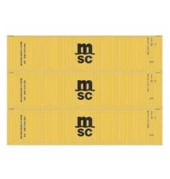 Athearn 17443 N Scale 40' High Cube Container Mediterranean Shipping MSC 3 Pack #2