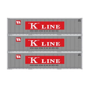 Athearn 17702 N Scale 40' Smooth Side Container K-Line 3 Pack 1 Athearn 17702 N Scale 40' Smooth Side Container K-Line 3 Pack