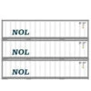 Athearn 17704 N Scale 40' Smooth Side Container NOL 3 Pack