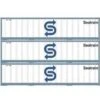 Athearn 17710 N Scale 40' Smooth Side Container Sea Train 3 Pack
