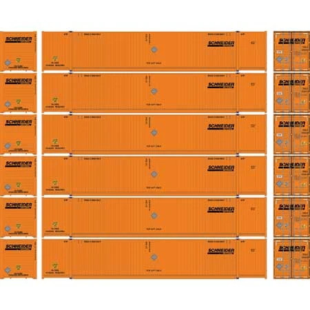 Athearn 18044 N Scale 53' CIMC Intermodal Container Schneider SNLU 6 Pack #1 2 Athearn 18044 N Scale 53' CIMC Intermodal Container Schneider SNLU 6 Pack #1 - Image 2