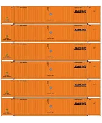 Athearn 18044 N Scale 53' CIMC Intermodal Container Schneider SNLU 6 Pack #1 1 Athearn 18044 N Scale 53' CIMC Intermodal Container Schneider SNLU 6 Pack #1