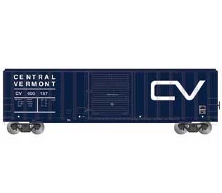 Athearn 25474 N Scale 50' FMC 5347 Boxcar Central Vermont CV 600157 1 Athearn 25474 N Scale 50' FMC 5347 Boxcar Central Vermont CV 600157