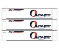 Athearn 27689 HO Scale 48' Container Con-Way Conquest CWIU #2 3 Pack