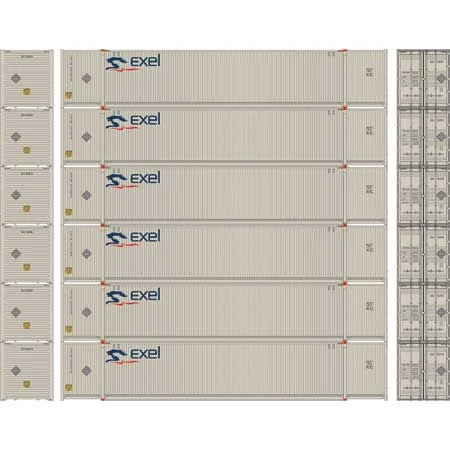 Athearn 28526 HO Scale 53' CIMC Intermodal Container Exel EXLU 6 Pack #2 2 Athearn 28526 HO Scale 53' CIMC Intermodal Container Exel EXLU 6 Pack #2 - Image 2