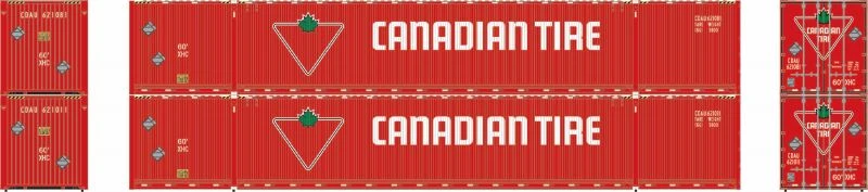 Athearn 28537 HO Scale 60' Intermodal (Singamas) Container Canadian Tire CDAU 2 Pack #3 2 Athearn 28537 HO Scale 60' Intermodal (Singamas) Container Canadian Tire CDAU 2 Pack #3 - Image 2