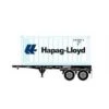 Athearn 28894 HO Scale 20' Intermodal Chassis With Hapag-Llyod HLXU Reefer Container