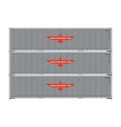 Athearn 63385 HO Scale 40' Smoooth Side Container American President Line APL 3 Pack #1