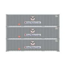Athearn 63390 HO Scale 40' Smoooth Side Container United States Line USLU 3 Pack #2