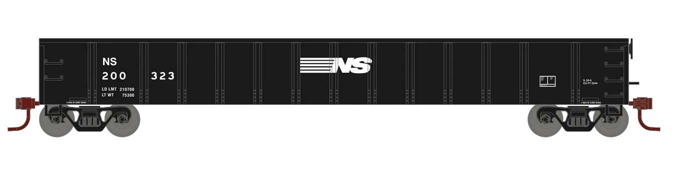 Athearn 6630 N Scale 52' Mill Gondola Norfolk Southern NS 200358 1 Athearn 6630 N Scale 52' Mill Gondola Norfolk Southern NS 200358