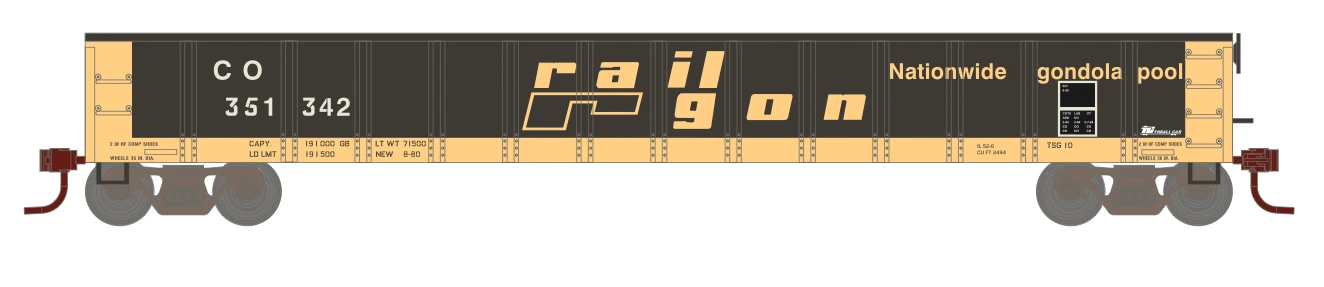 Athearn 8180 HO Scale 52' Mill Gondola Ex-Railgon Chessie System C&O 351360 (Primed For Grime) 1 Athearn 8180 HO Scale 52' Mill Gondola Ex-Railgon Chessie System C&O 351360 (Primed For Grime)