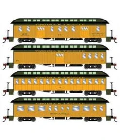 Athearn 84865 HO Scale Overland Passenger Car 4 Pack Virginia & Truckee V&T